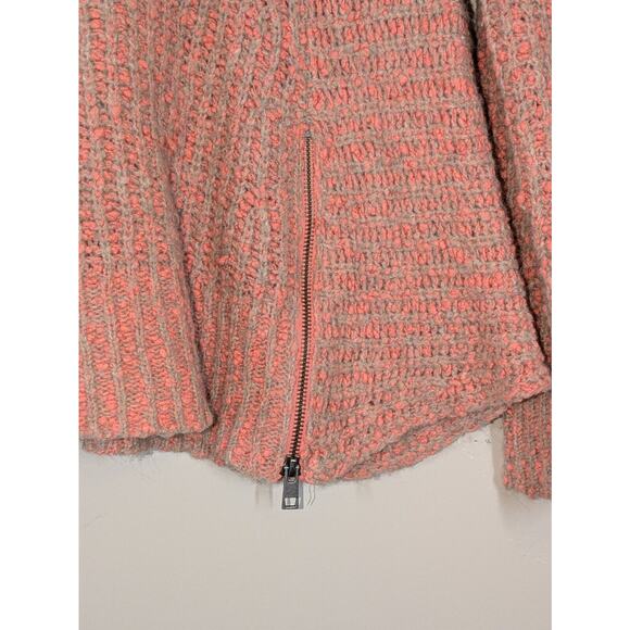 Moth Anthropologie Womens Sweater Small Orange Pink Cotton Wool Zipper - Picture 10 of 10